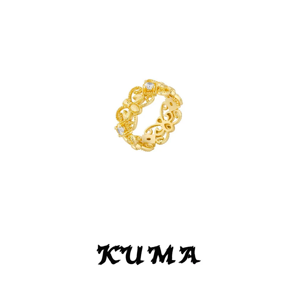 铜合金戒指 KUMA/鸢尾花镂空戒指