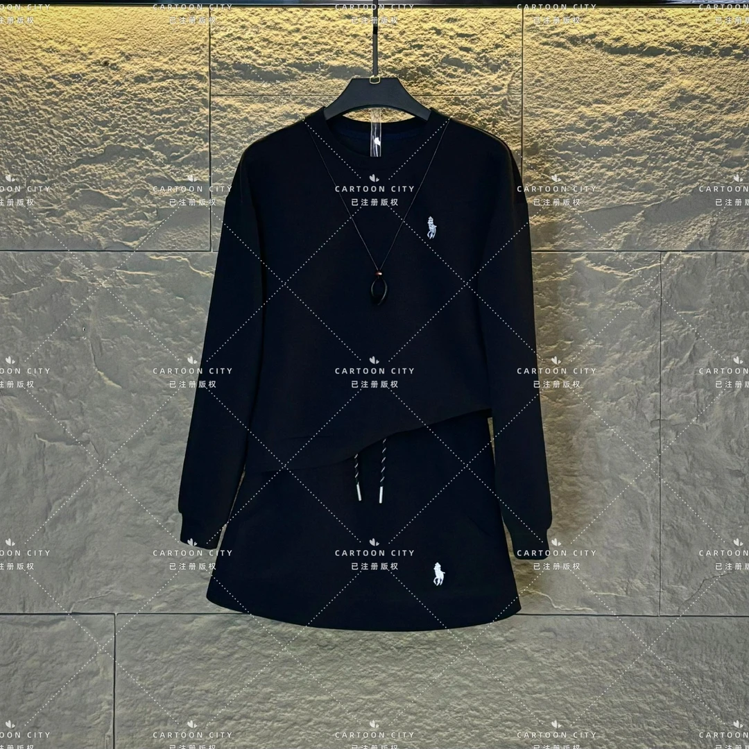 LLVD-B115秋季新品丨<减龄系列>长袖毛衣翻领重工套装两件套