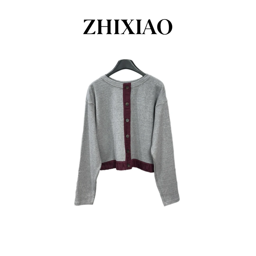 【ZHIXIAO】秋冬新款：拼接长袖上衣24039