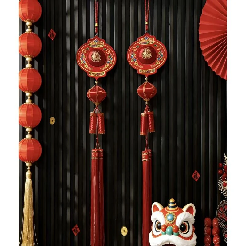 刺绣宫灯福字鞭炮喜庆挂件