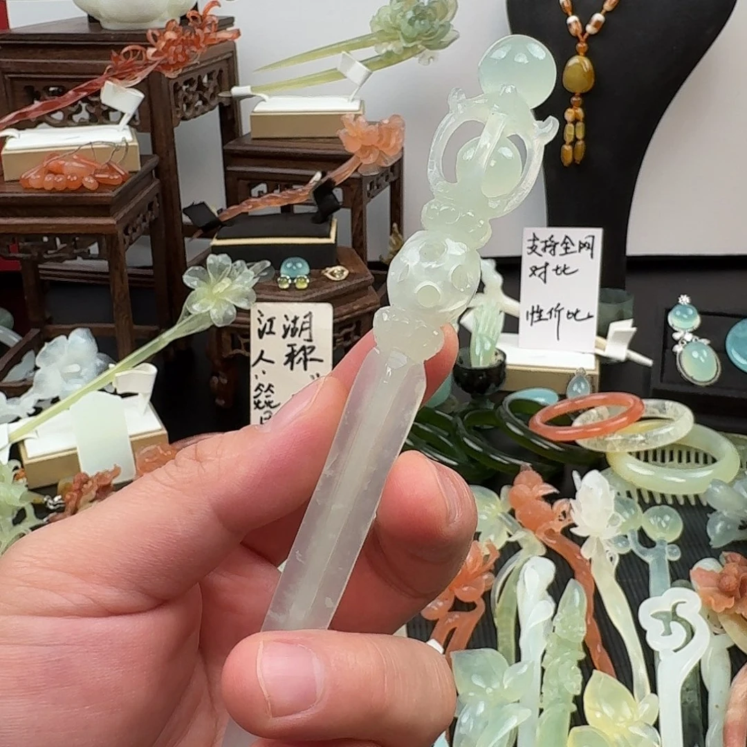 蛇纹石玉未镶嵌发饰