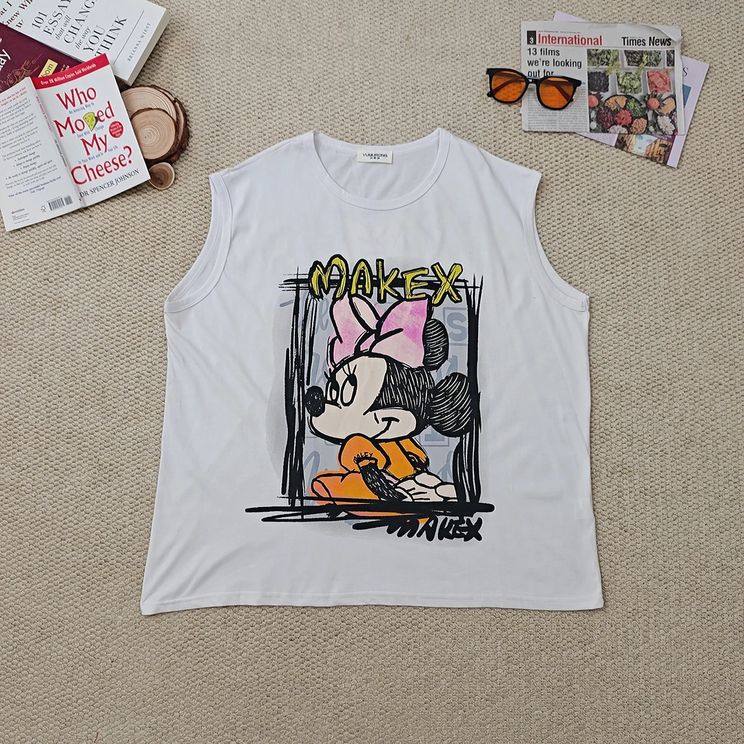 2025夏季新款宽松百搭时尚卡通字母印花背心2971