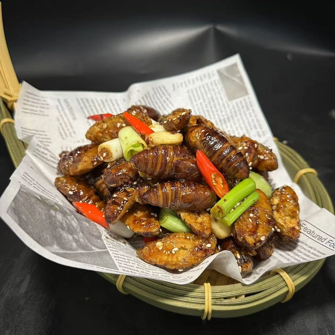 京葱烧烤酥蚕蛹教程