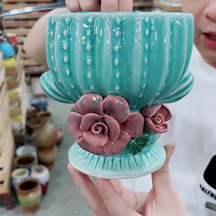 有孔，凑10元包邮陶瓷花盆发货！