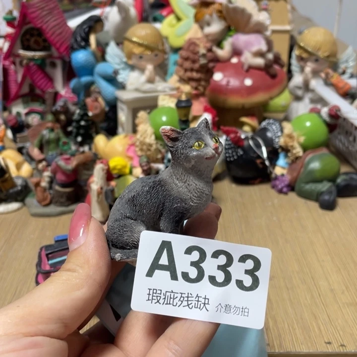 薄***猫摆件孤品老货微瑕瓷