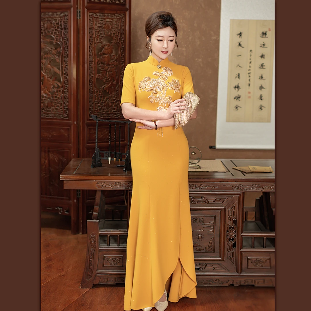 金鳞绣棠 -（隆佳秀走秀旗袍112062）