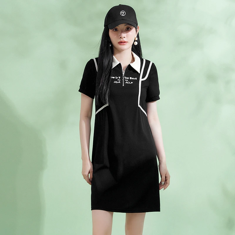 活力减龄短袖中裙连衣裙专柜折扣女装2025夏52HH0A0001