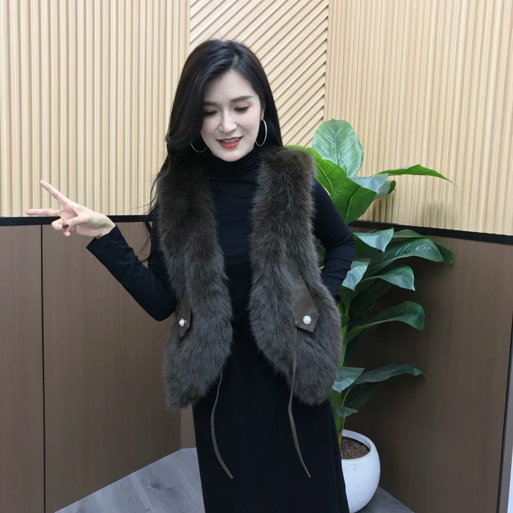 2025秋季新款轻奢气质毛毛拼接系带马甲时尚坎肩女时尚贵气马夹