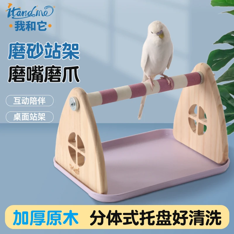 我和它小太阳玄凤鹦鹉定点排便训练站台站杆加厚实木站架磨喙磨爪
