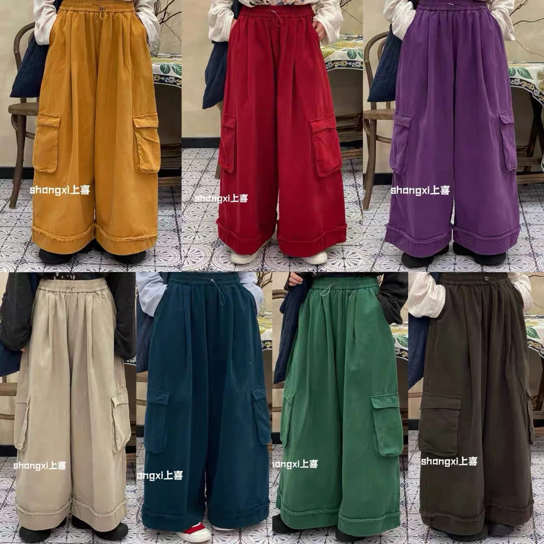 6156秋冬新款日系新款宽松显瘦百搭工装休闲裤