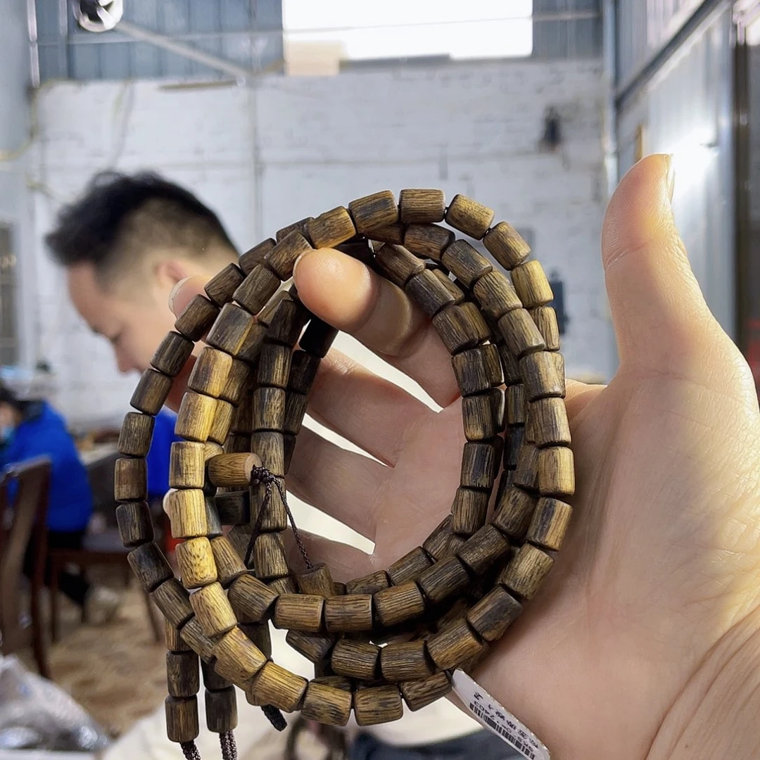 沉香手串棋楠张勺子桶珠长串22克多样性发一