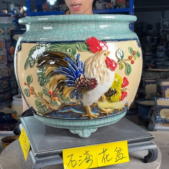 一风堂石湾花盆 内25*26缝隙微瑕