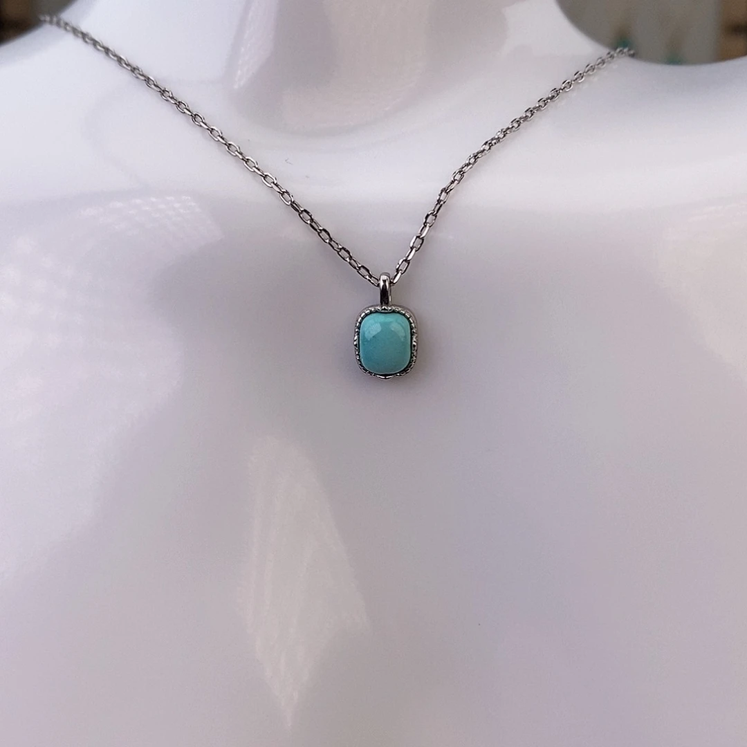 绿松石银S925镶嵌颈饰