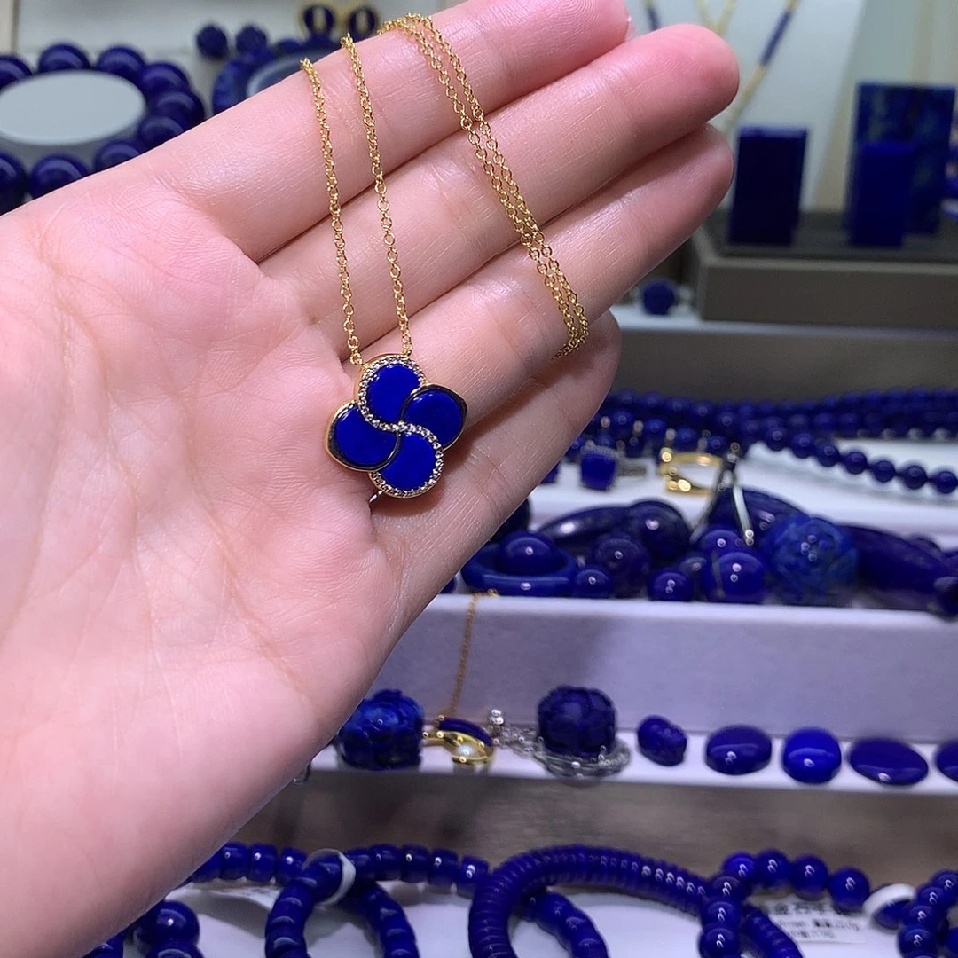 青金石合金天然原矿项链