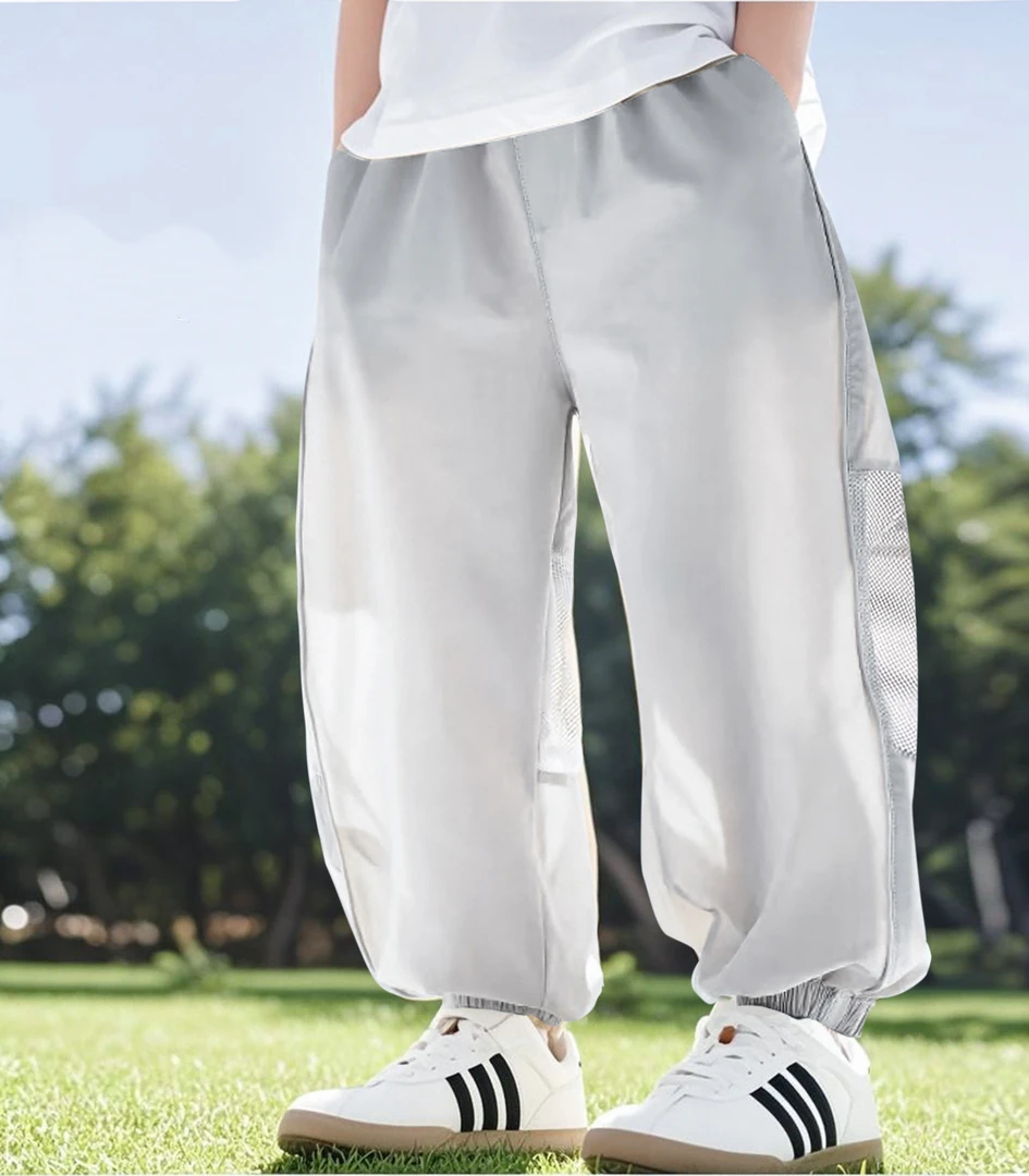 男童网眼拼接速干防蚊裤儿童休闲灯笼裤宽松运动夏季透气裤薄款