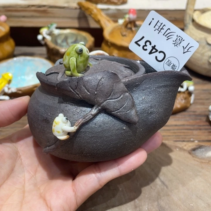 手工制作陶瓷茶具茶杯青蛙
