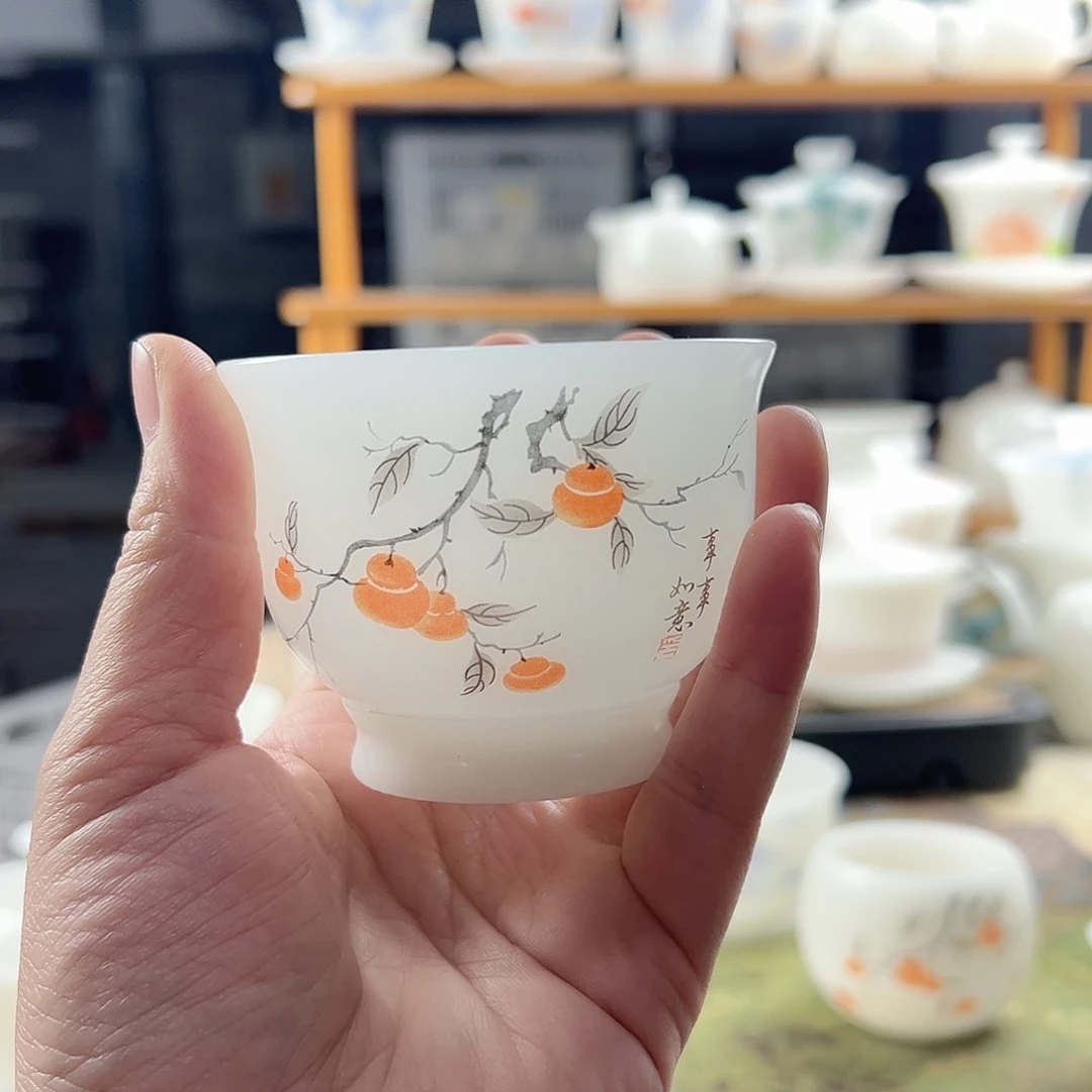 素烧璞玉压手杯120ml-事事如意