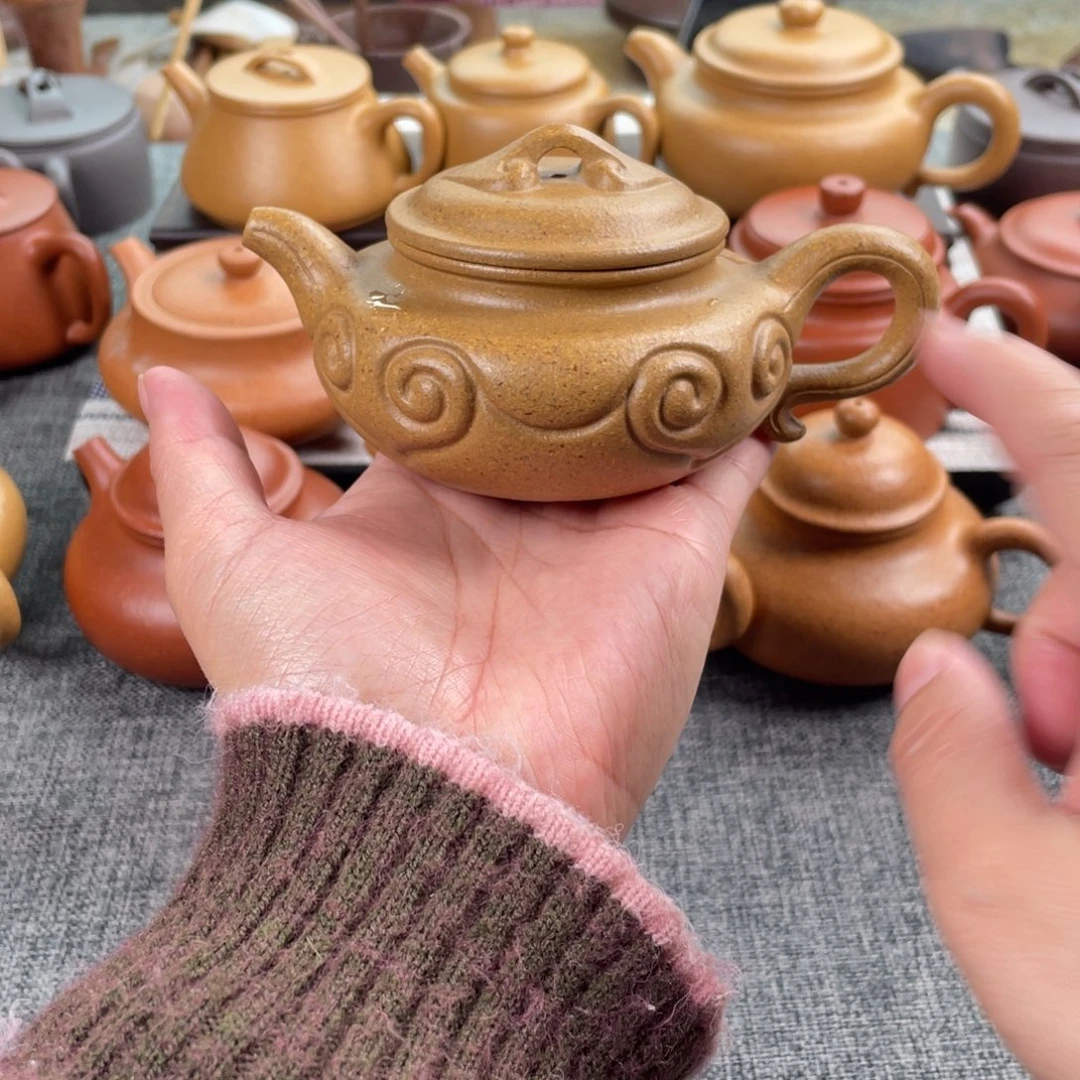 紫砂茶壶黄金段仿古如意全手30目160