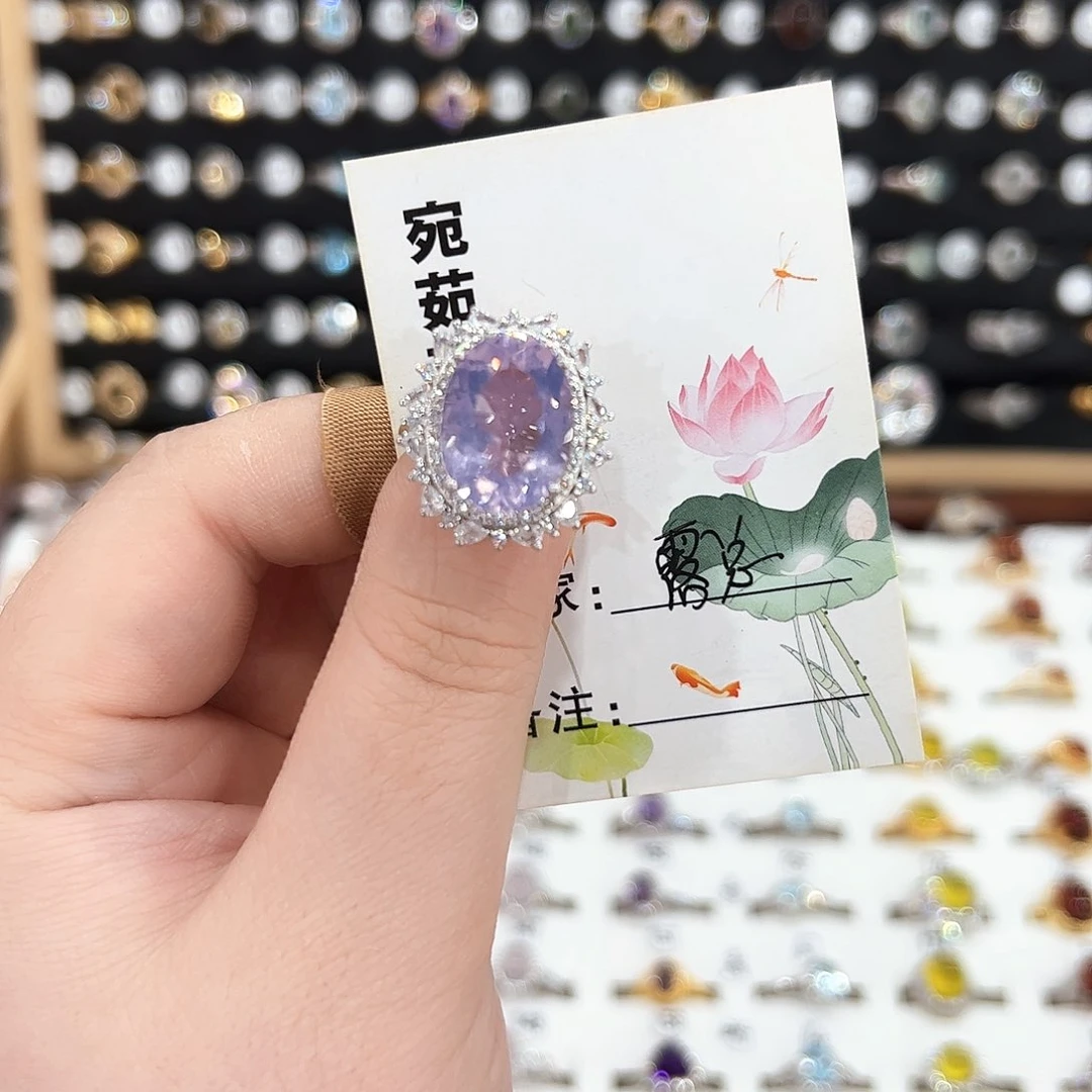 水晶戒指银S925镶嵌超****版戒指