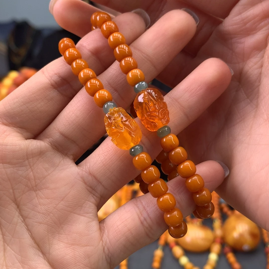 蜜蜡手串未镶嵌多样性发一