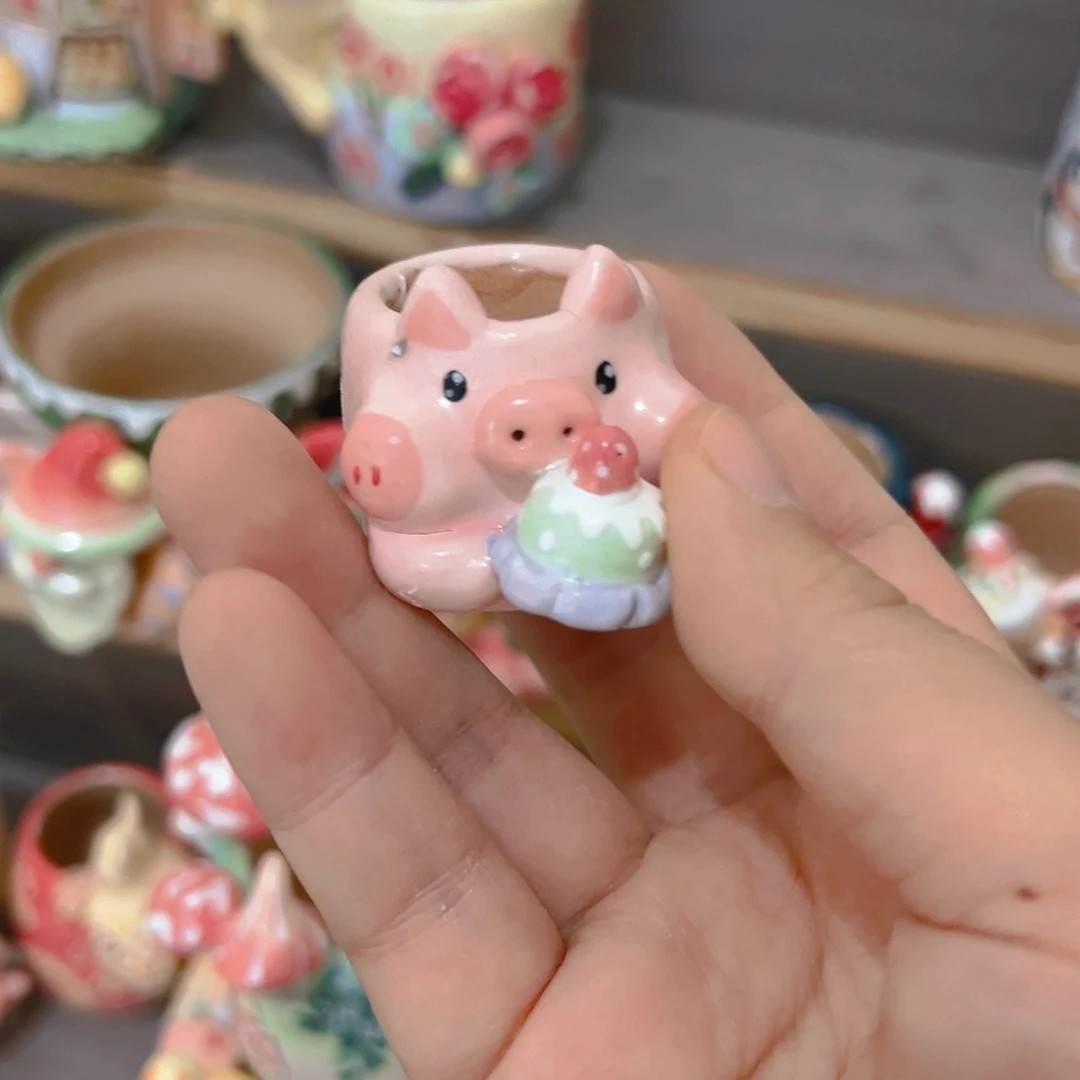 土***块老梧家纯手工手绘多肉花盆