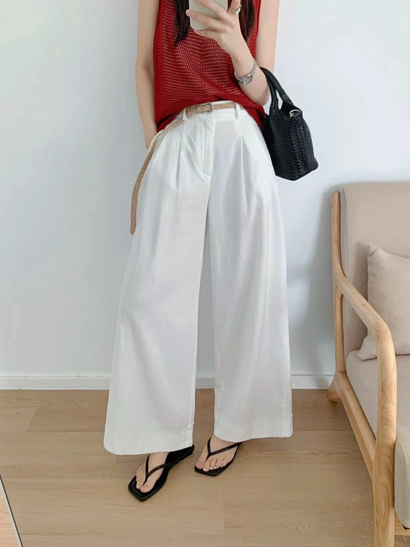 62512 (无腰带)名欧垂感天思直筒裤