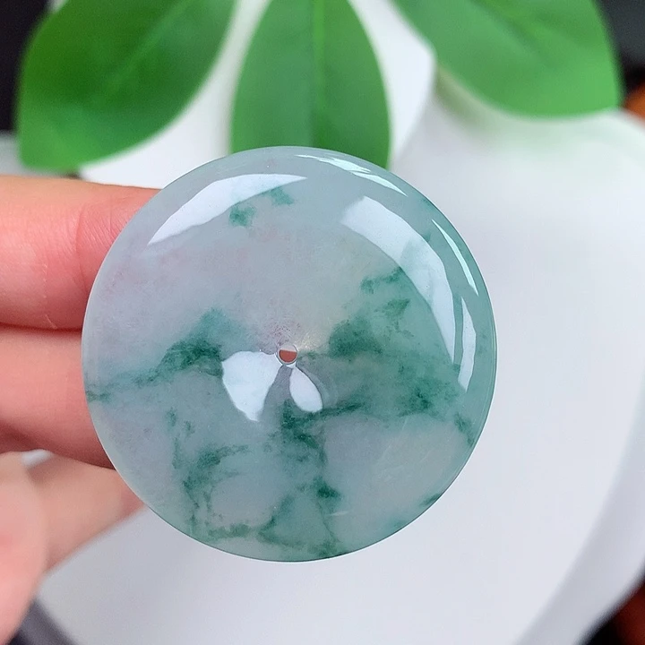 颈饰未镶嵌翡翠平安扣 35.3x5.6mm