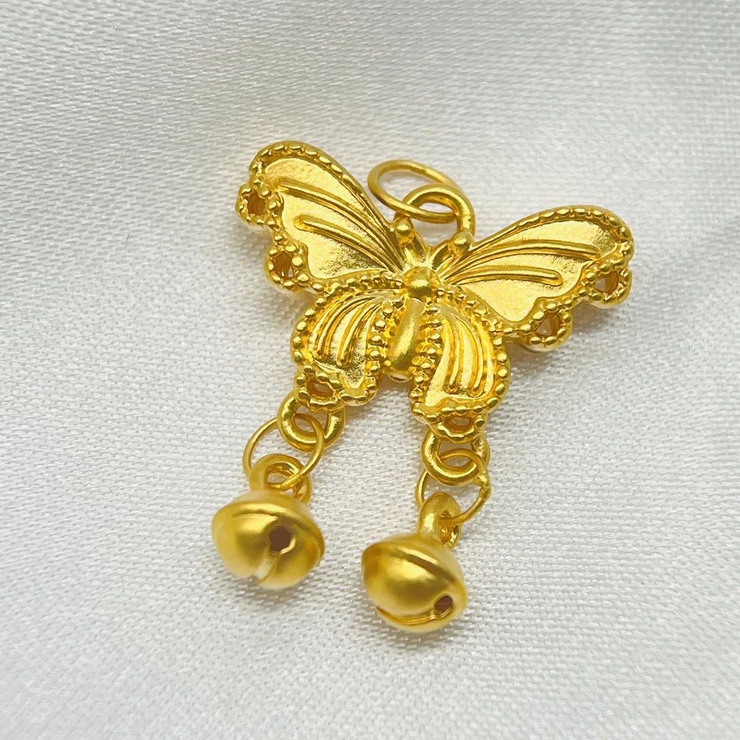 足金饰品/蝴蝶铃铛吊坠/0.80/1B5D1051/K