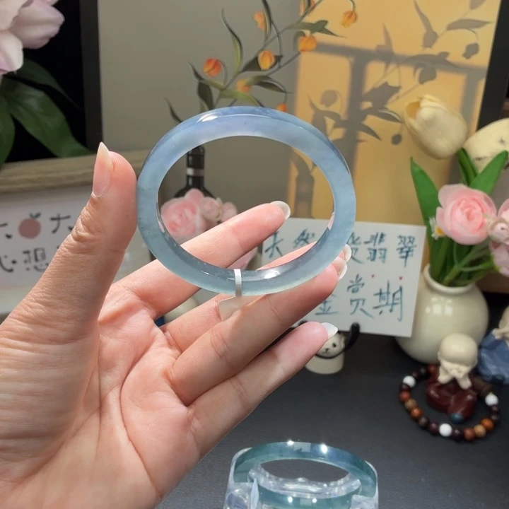 翡翠未镶嵌手镯冰蓝紫
