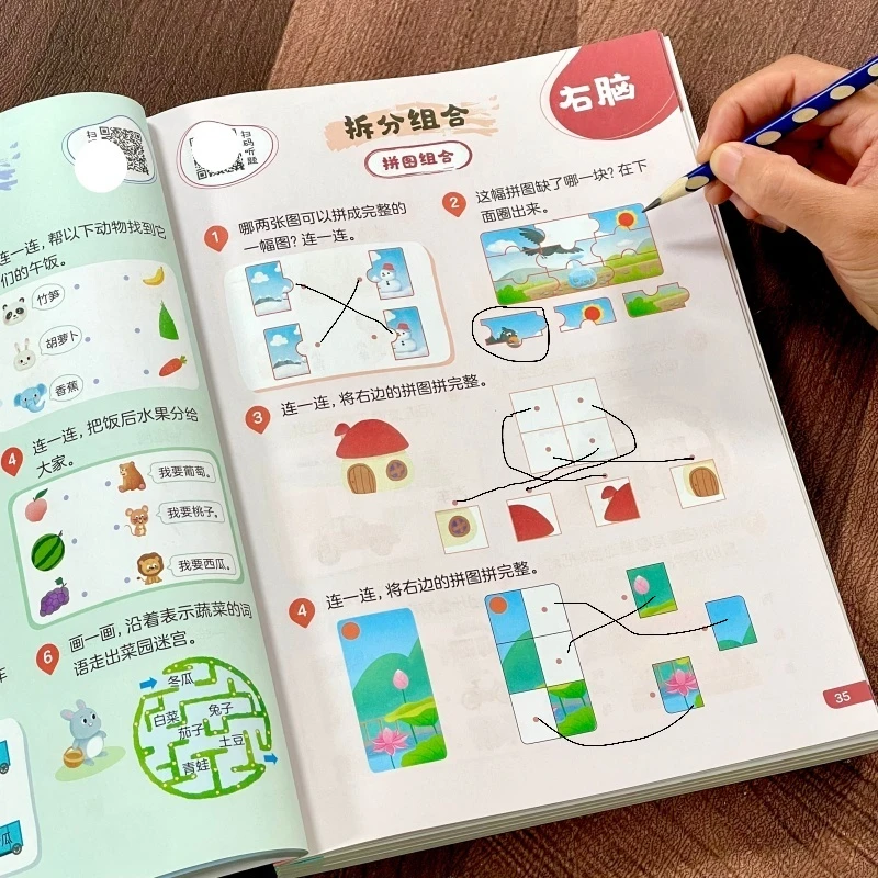 幼儿全脑开发2-6岁儿童早教启蒙书数学思维逻辑训练综合能力提升
