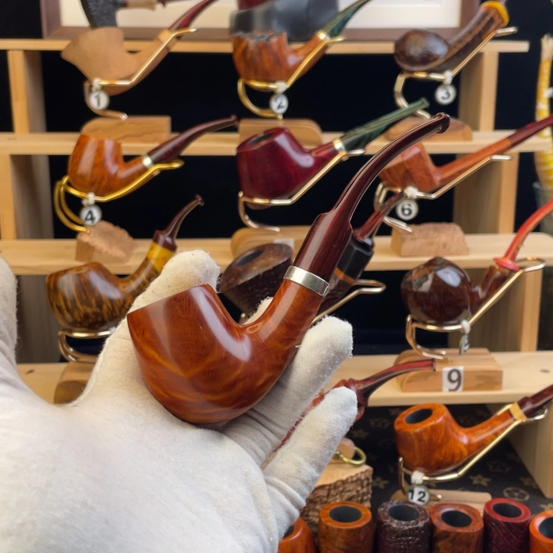 石楠木手工烟斗银圈福尔摩斯