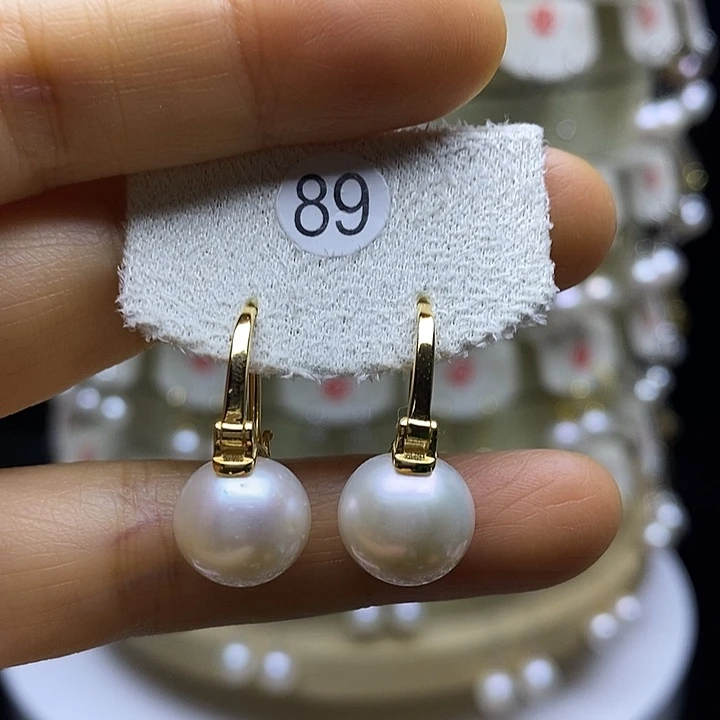 淡水珍珠耳饰银S925镶嵌