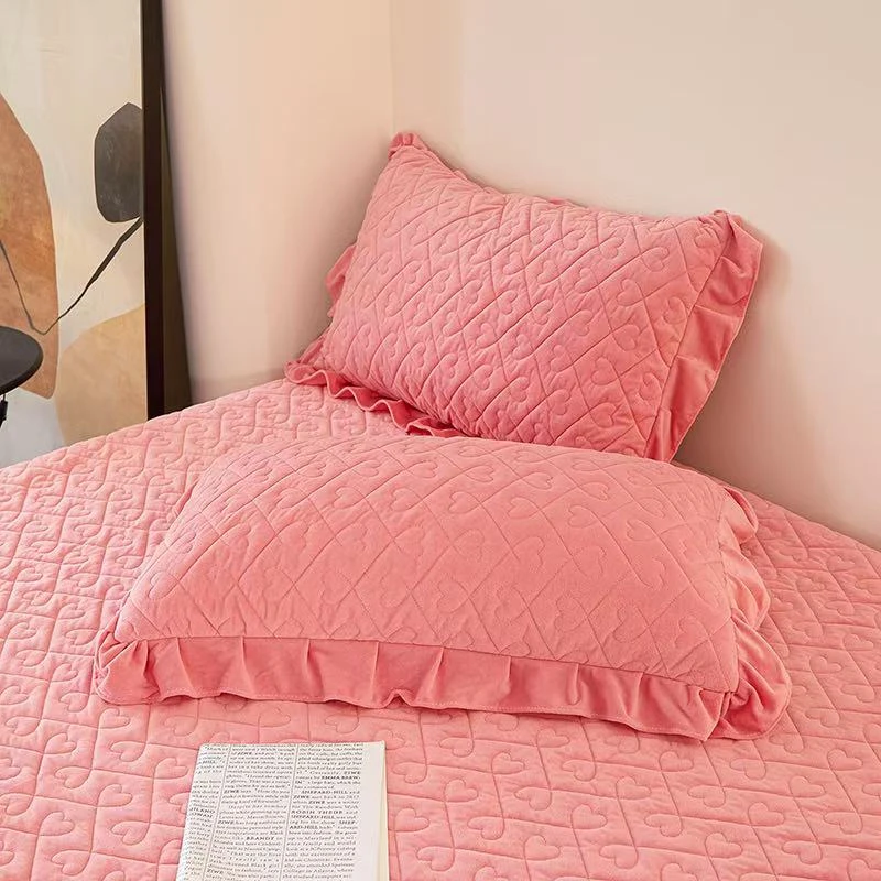 床盖同款枕套【夹棉加厚枕套】韩版婴儿绒 夹棉枕套