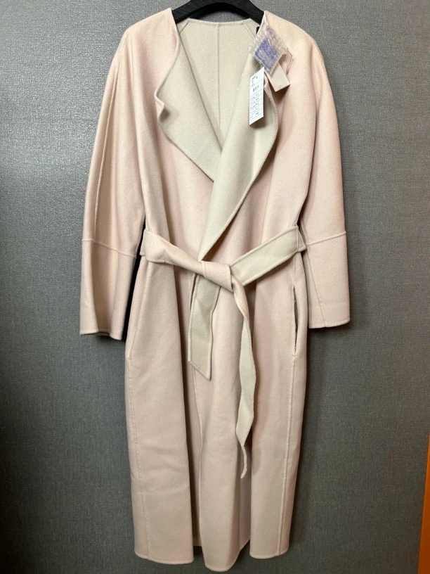 99新 MaxMara 粉色大衣外套