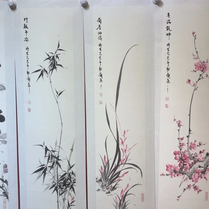 国画听兰老师花鸟