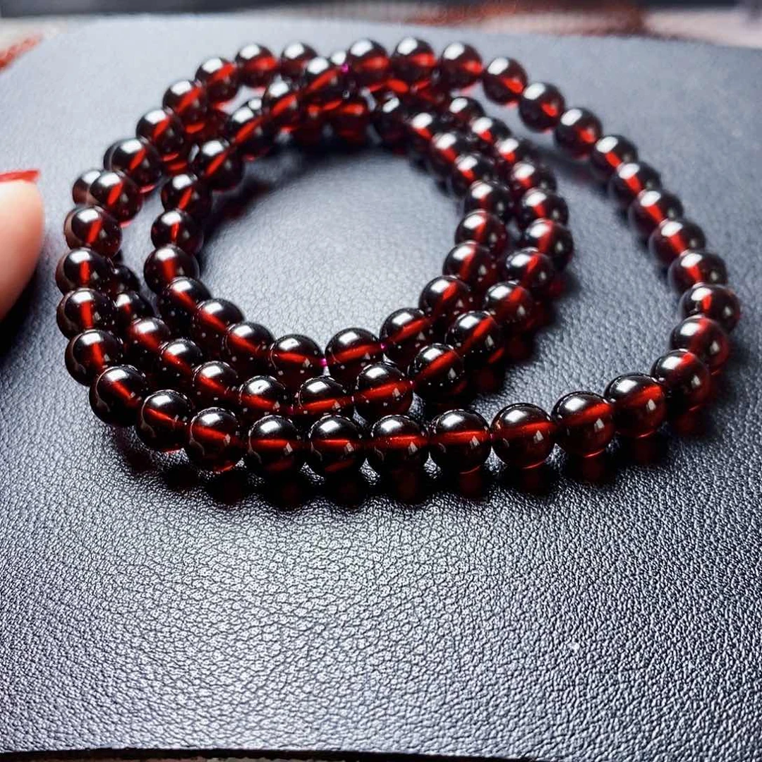 石榴石手链未镶嵌喜*7.0 3圈毕业级