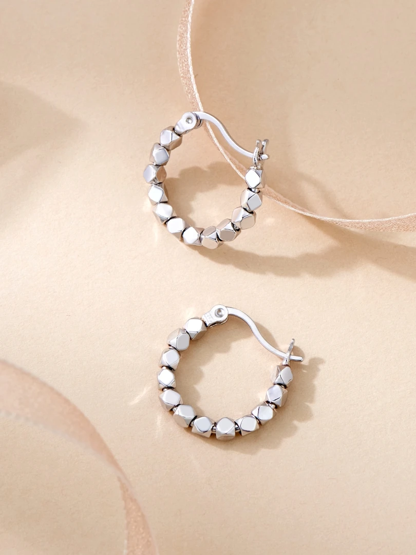 925银耳饰 镀K金碎银几两耳环 耳圈高级轻奢饰品精致气质百搭