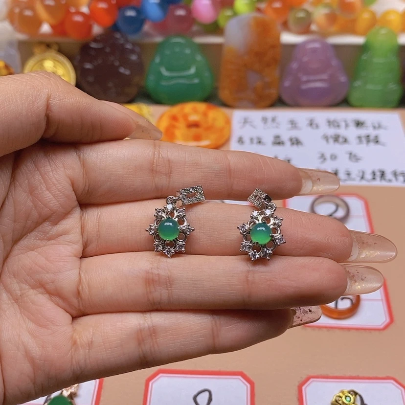 【闪购商品】玛瑙/玉髓车挂合金王*朵