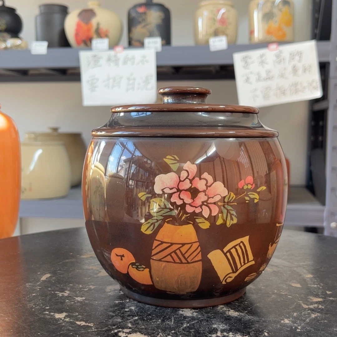 红泥水亮光存茶罐醒茶罐