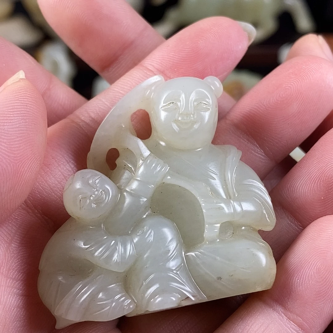 加***油和田玉未镶嵌挂件