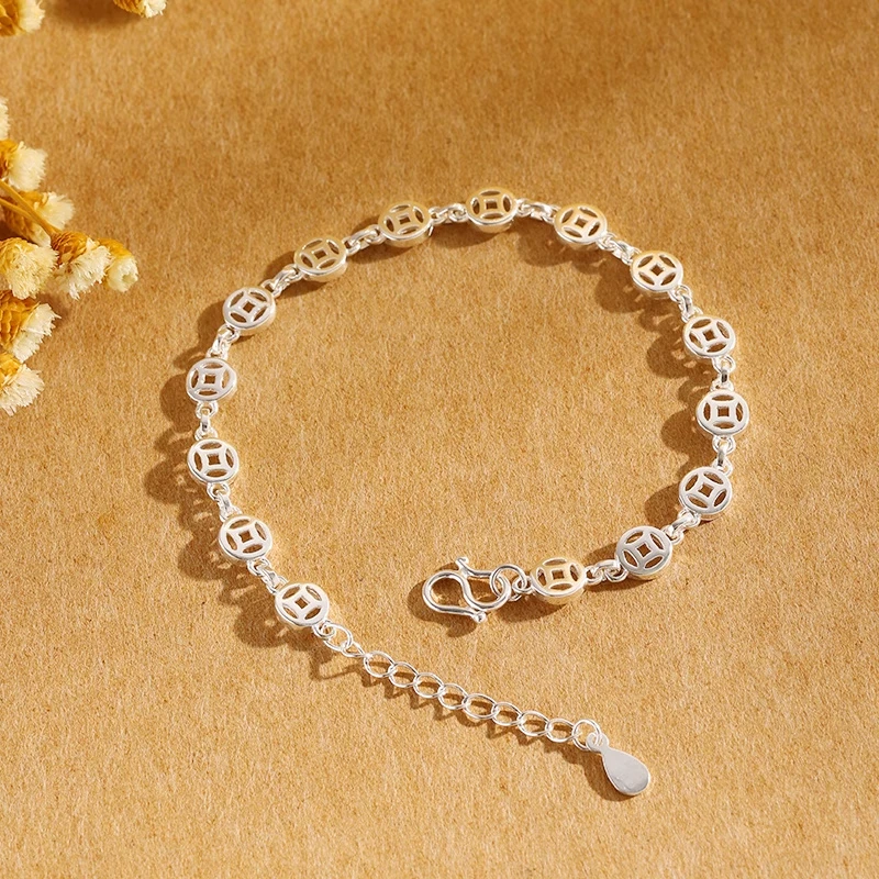 足银手镯 纯银小鱼手链999足银手镯年年有鱼情人节礼物