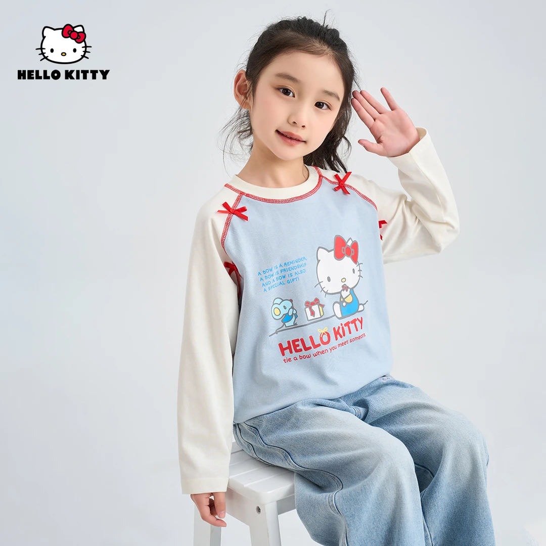 AD HelloKitty春季新款女童装休闲卡通上衣女宝T恤AC5121MK015