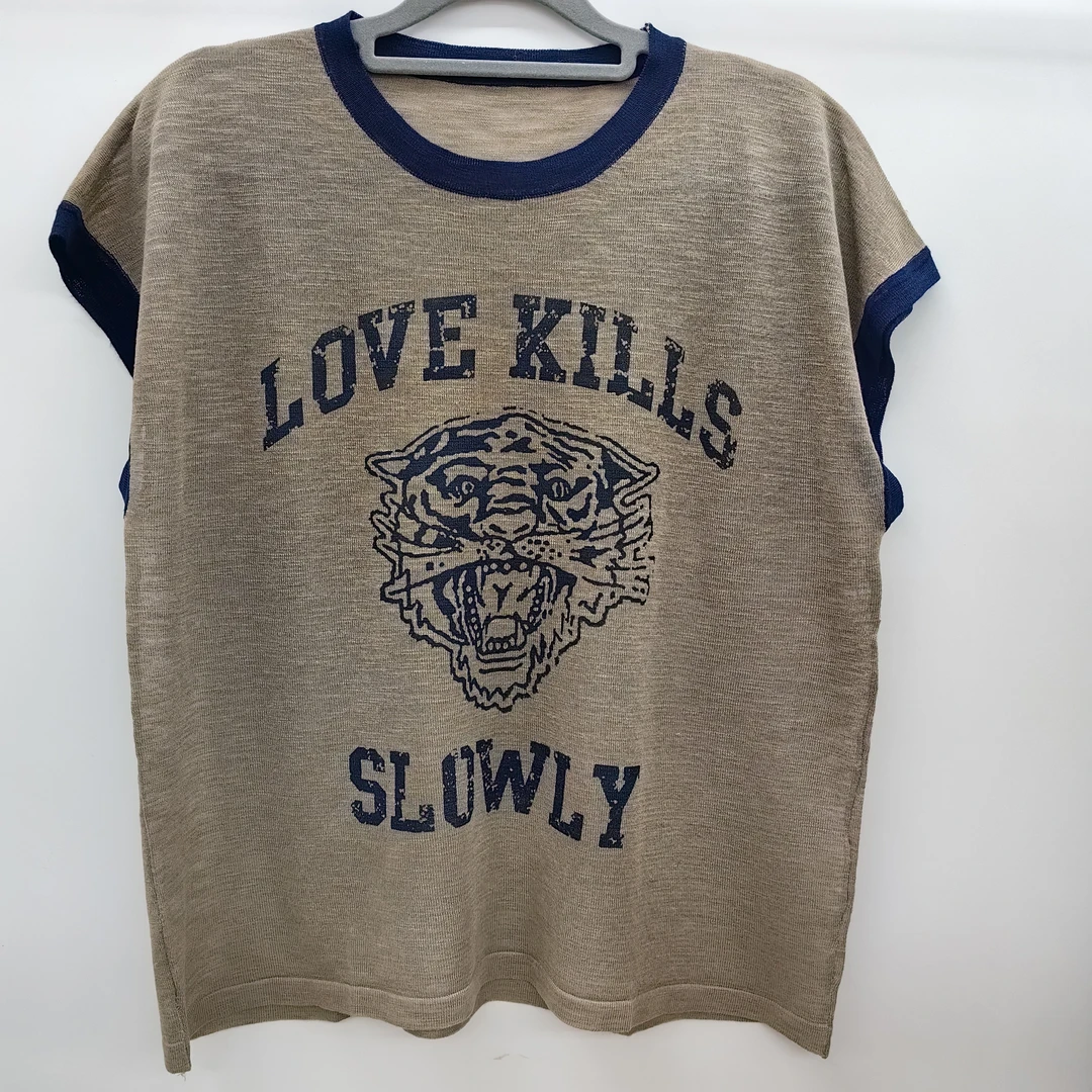 高贵上档次女装圆领撞色印花套头字母纯棉宽松T恤女夏透气显瘦