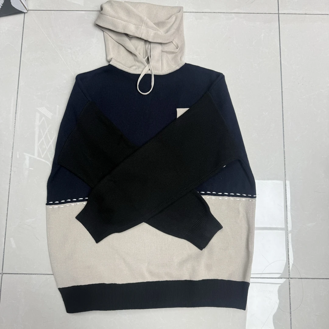 Sweet DD-百搭撞色针织套头拼接毛衣-f