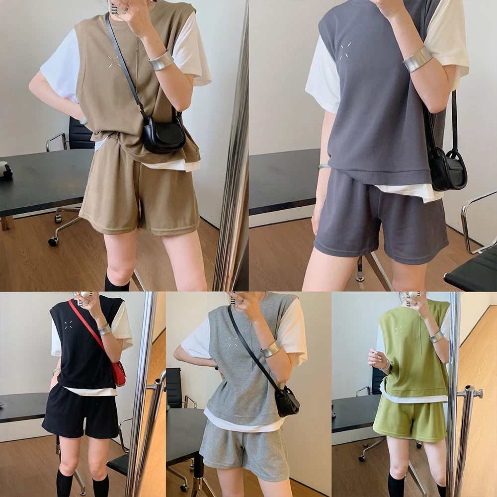 层次感假拼接撞色假两件套装简约休闲时尚百搭拼接假两件套装3005