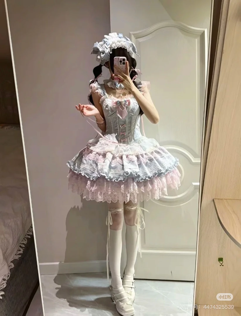【春樱邮差】一团现货Lolita优雅收腰短款芭蕾风洛丽塔公主裙