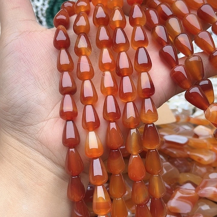 未镶嵌玛瑙/玉髓珠宝半成品一条10*13mm玛瑙水滴