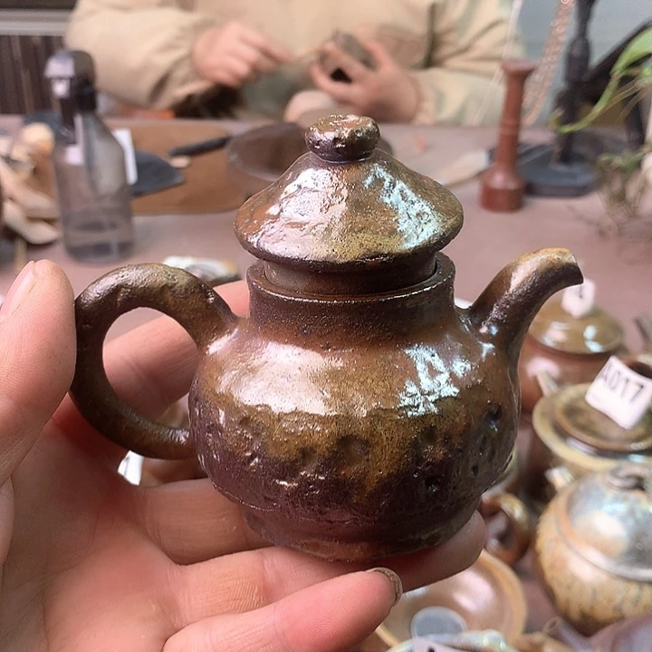 紫砂茶壶云*阁纯自然高温裸柴烧