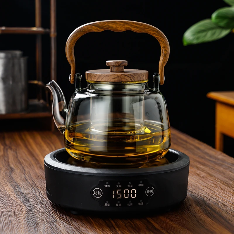 玻璃耐高温电陶炉蒸煮茶壶耐热围炉家用提梁水壶加厚茶具套装