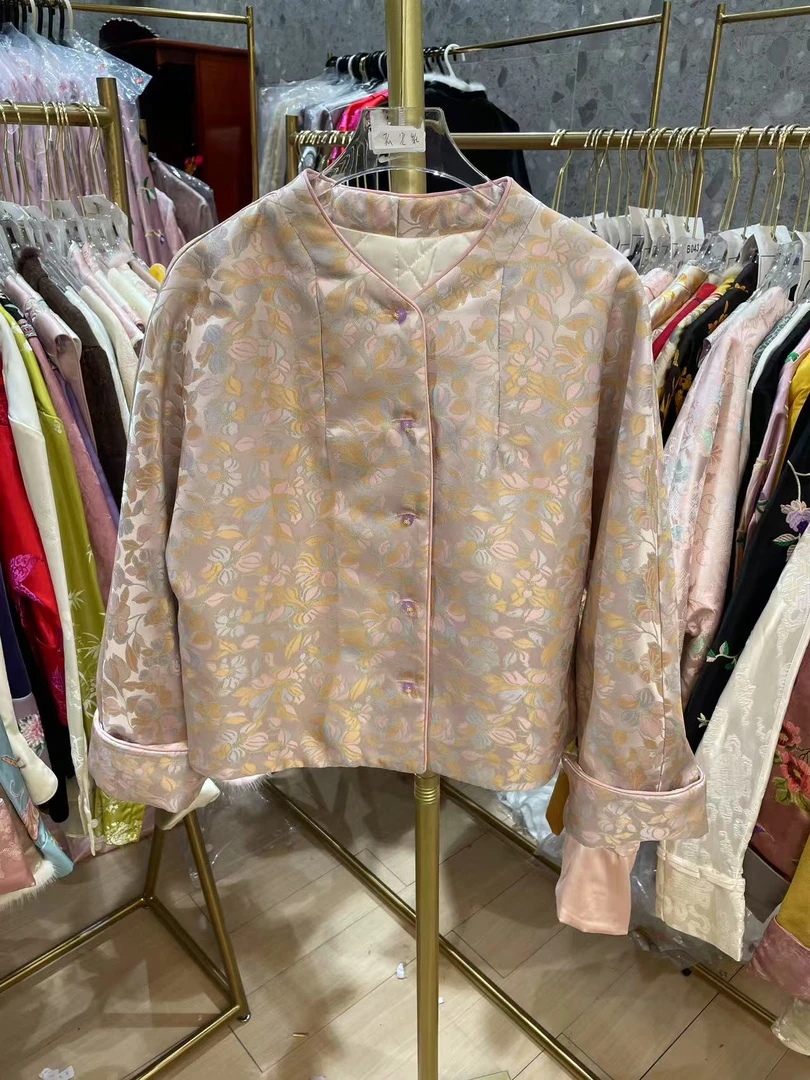 宽松型夹棉款短外套提花棉服 123-- NO退NO换！